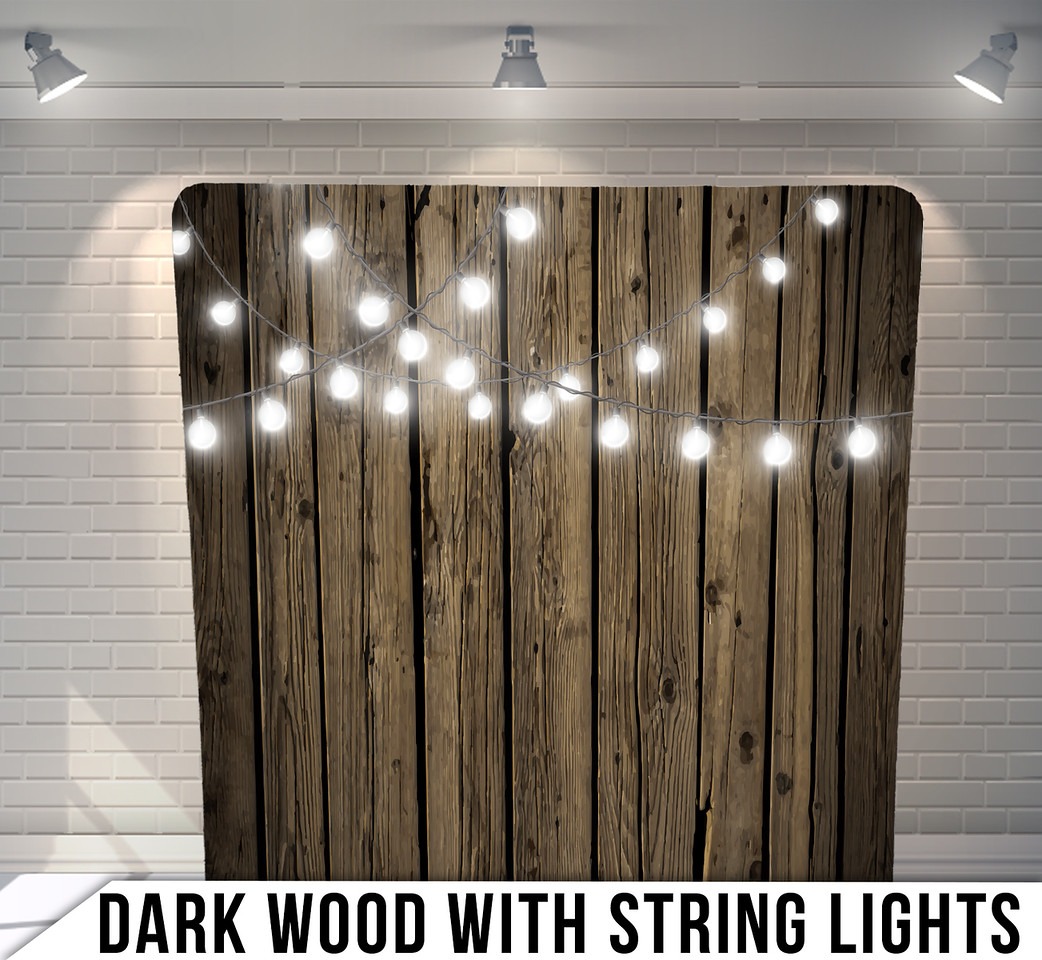 dark wood string lights backdrop image