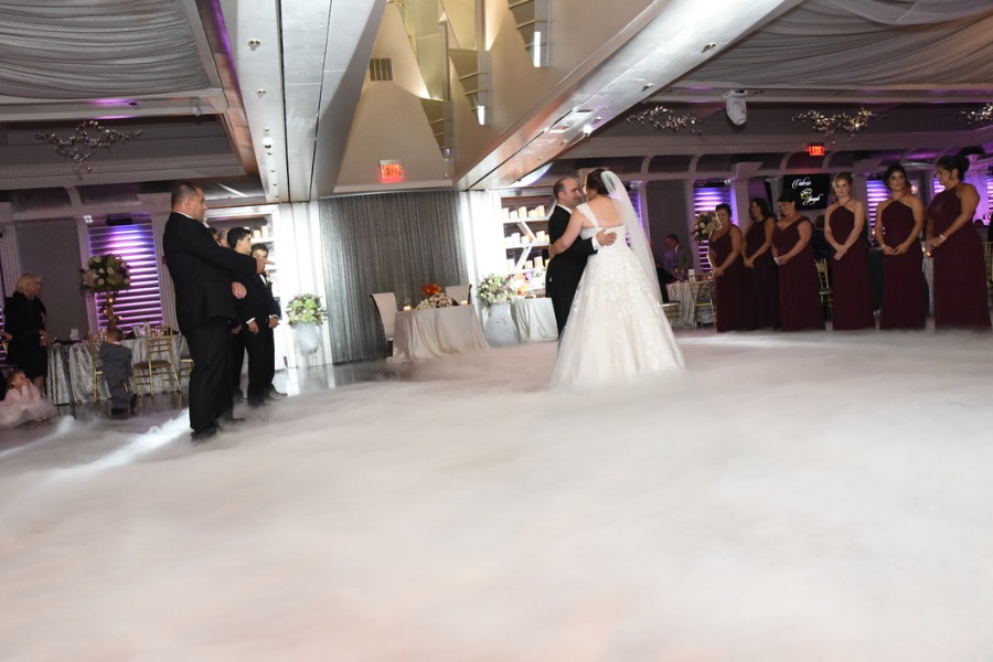 Dance floor filled with cloud effect